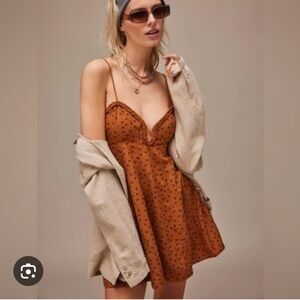 Women's Brown Polka Dot Dress